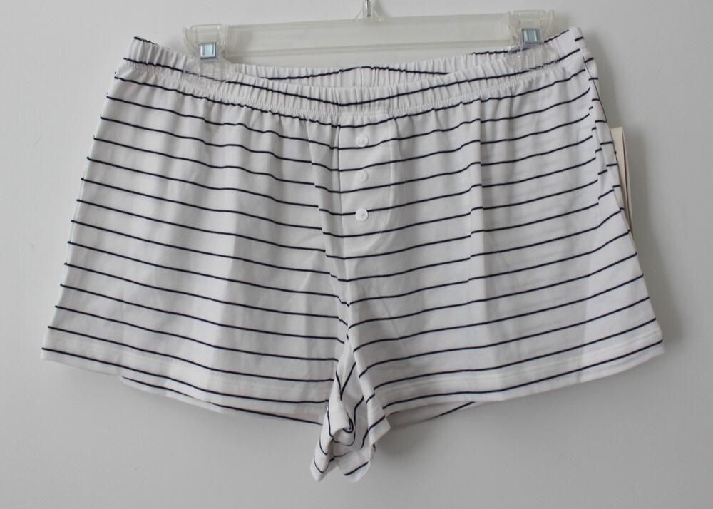 No Boundaries Womens Cloud Core Sleepwear Shorts White Stripe Size M NWT